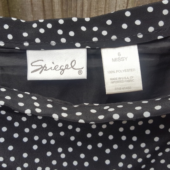 Black and White Polk Dot Mid Length Trumpet Skirt - Picture 6 of 8